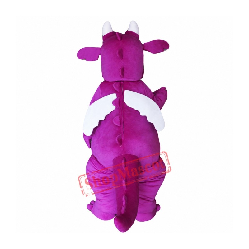 Purple Adult Dragon Mascot Costume Purple Adult Dragon Mascot Costume