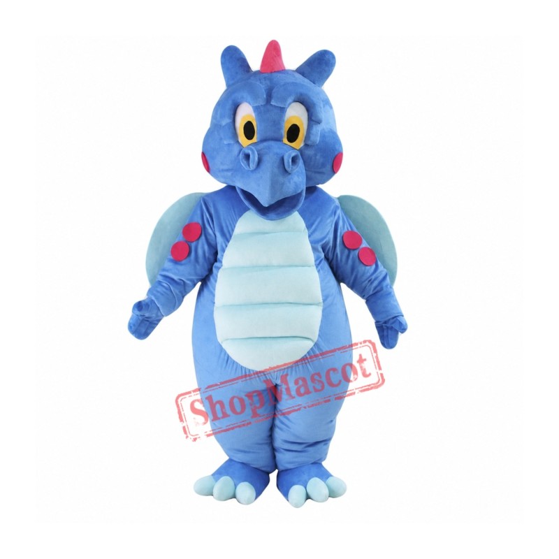 Cute Blue Dragon Mascot Costume