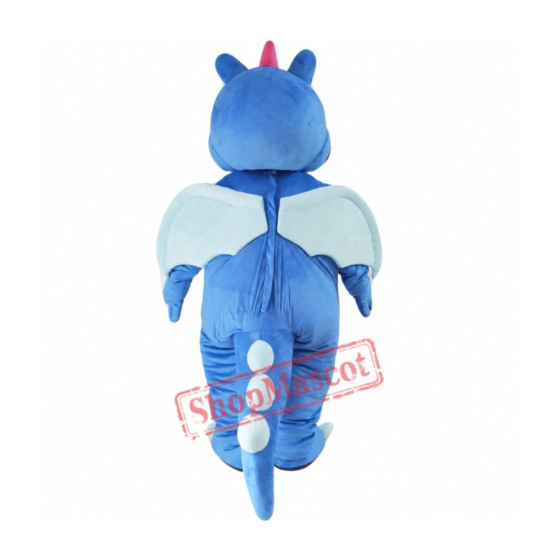 Cute Blue Dragon Mascot Costume