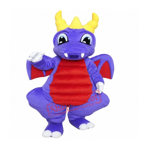 Purple Dragon Mascot Costume for Adults