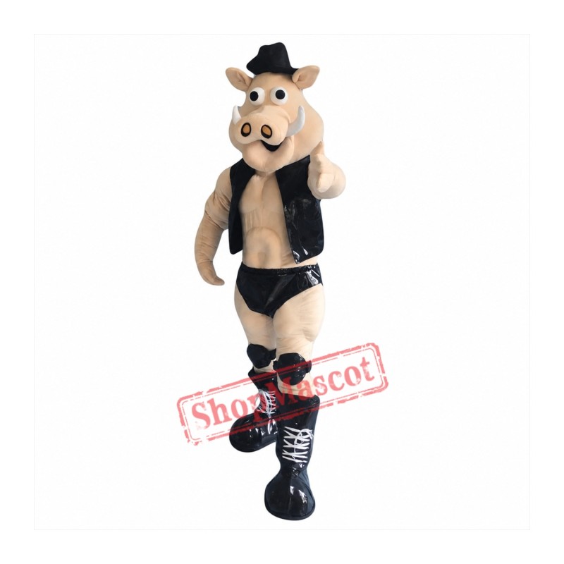 Power Muscle Boar Mascot Costume Power Muscle Boar Mascot Costume