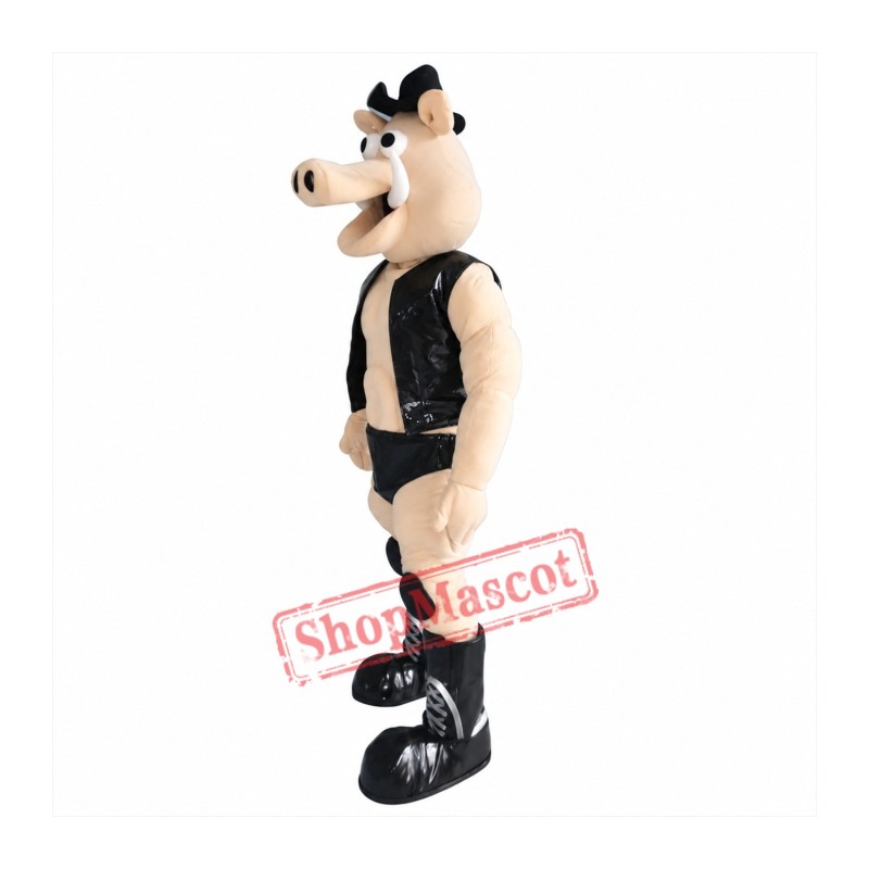 Power Muscle Boar Mascot Costume Power Muscle Boar Mascot Costume