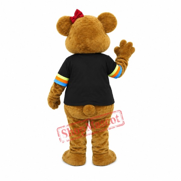 Cute Female Brown Bear Mascot Costume
