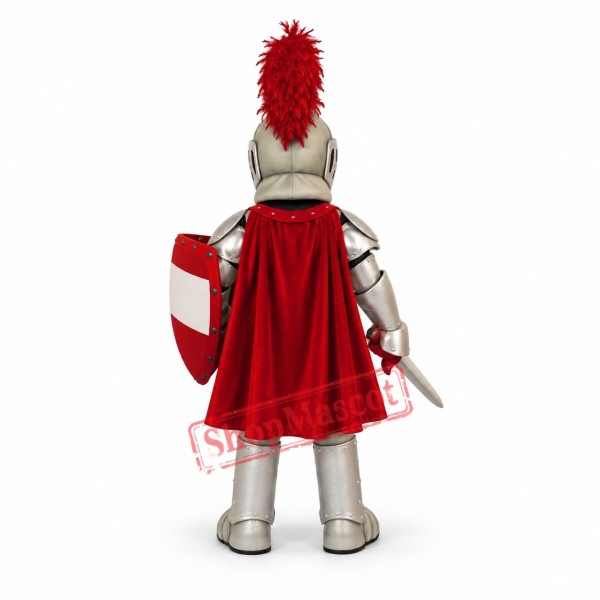 Red & Silver Knight Mascot Costume Red & Silver Knight Mascot Costume