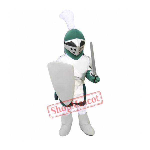 Green & Sliver Knight Mascot Costume Green & Sliver Knight Mascot Costume
