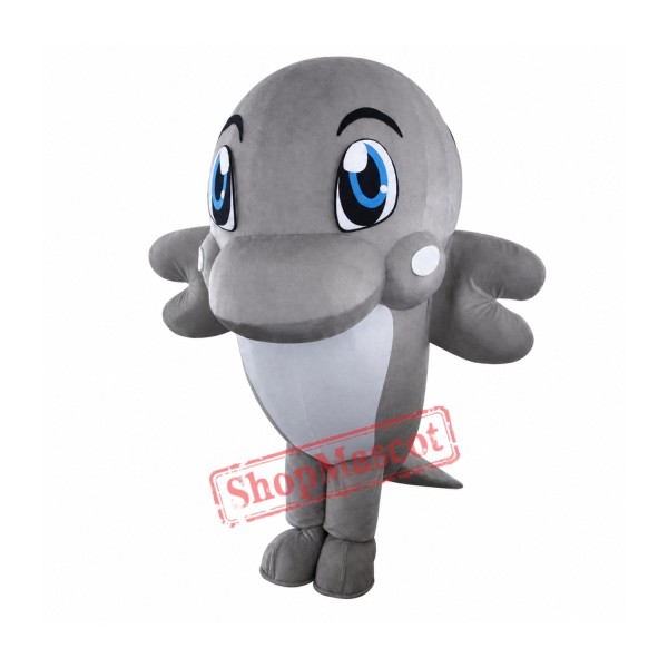 Professional Gray Dolphin Mascot Costume