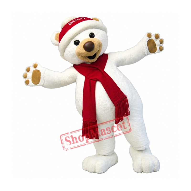Christmas Polar Bear Mascot Costume Christmas Polar Bear Mascot Costume