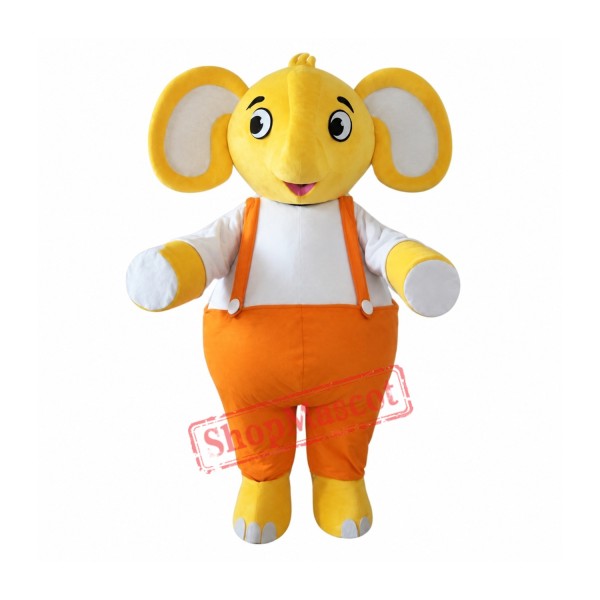 Golden Adult Elephant Mascot Costume