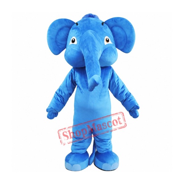 Blue Adult Elephant Mascot Costume