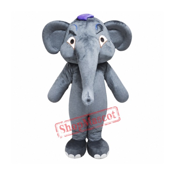 Grey Adult Elephant Mascot Costume