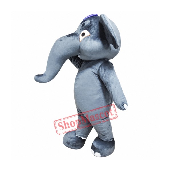 Grey Adult Elephant Mascot Costume Grey Adult Elephant Mascot Costume