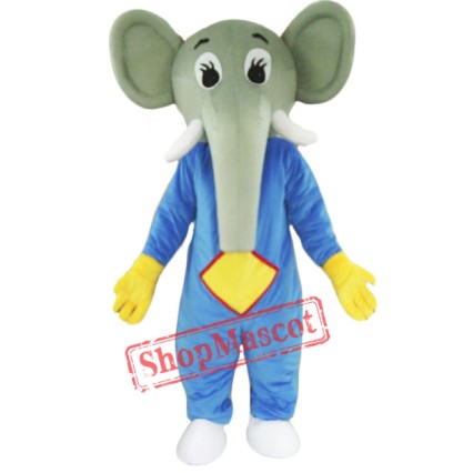 Blue Body Elephant Mascot Costume
