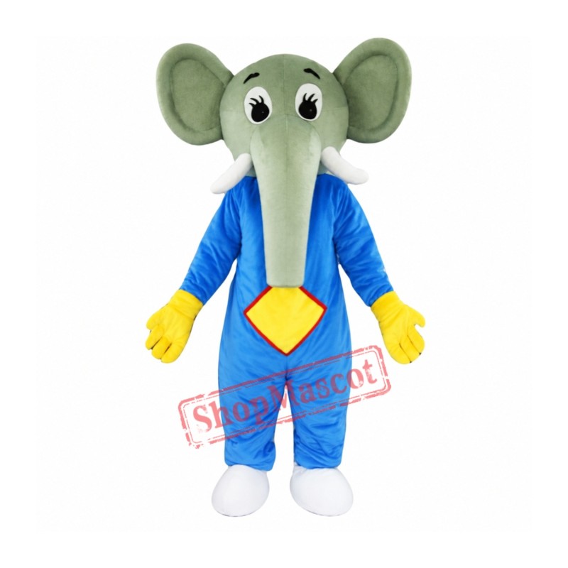 Blue Body Elephant Mascot Costume