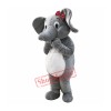 Female Grey Elephant Mascot Costume