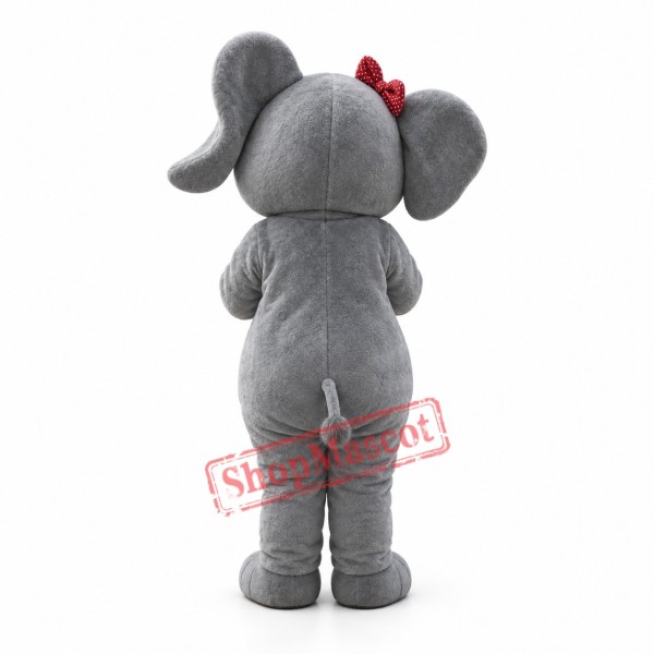Female Grey Elephant Mascot Costume