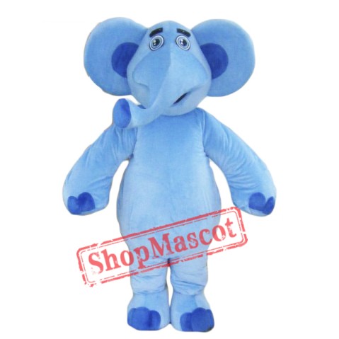 Blue Elephant Mascot Costume For Adults