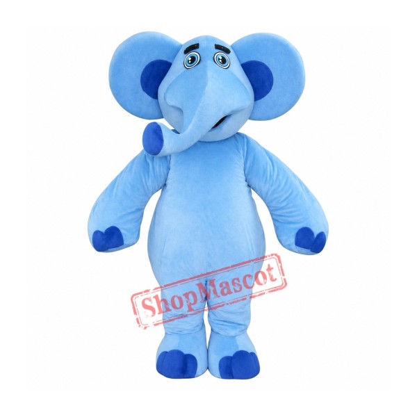 Blue Elephant Mascot Costume For Adults