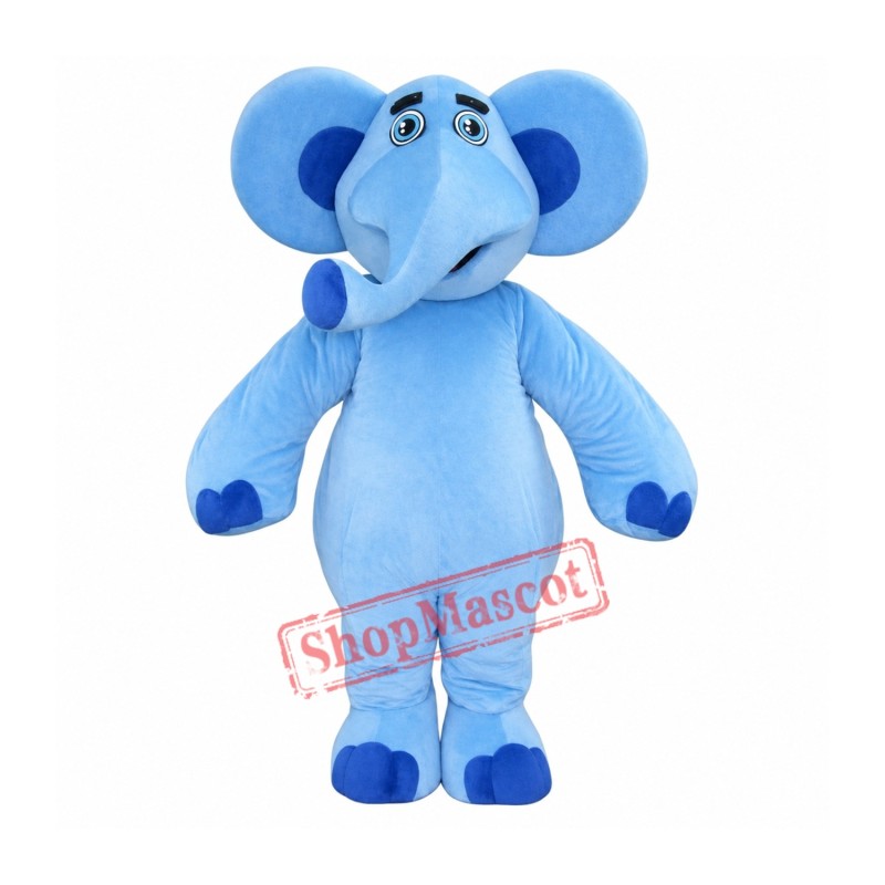 Blue Elephant Mascot Costume For Adults