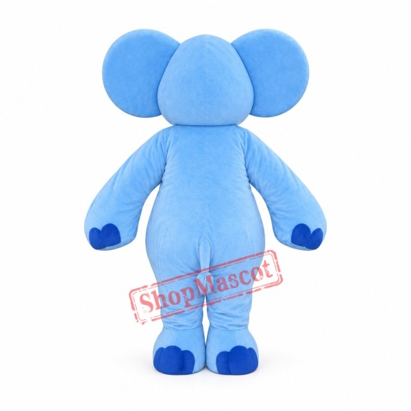 Blue Elephant Mascot Costume For Adults