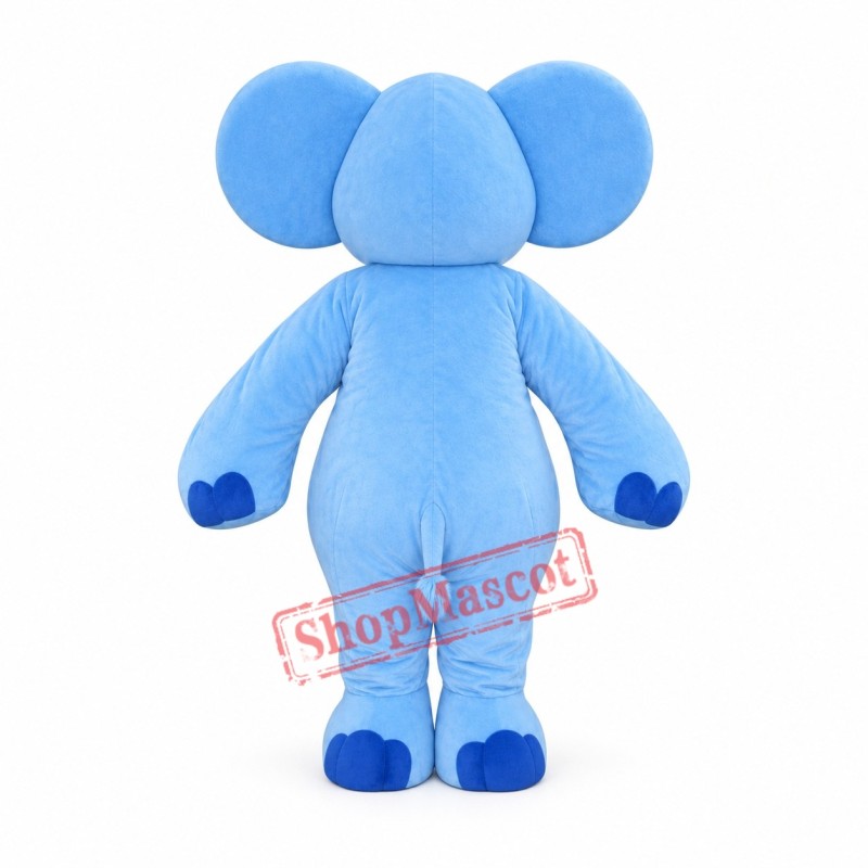Blue Elephant Mascot Costume For Adults
