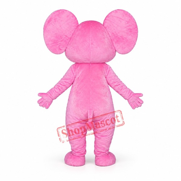 Happy Pink Elephant Mascot Costume