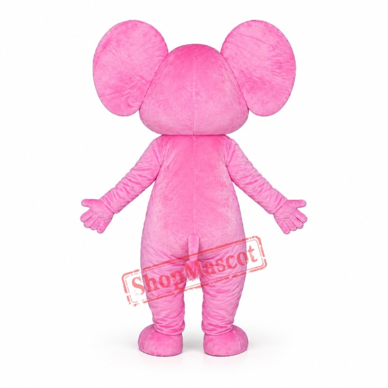 Happy Pink Elephant Mascot Costume