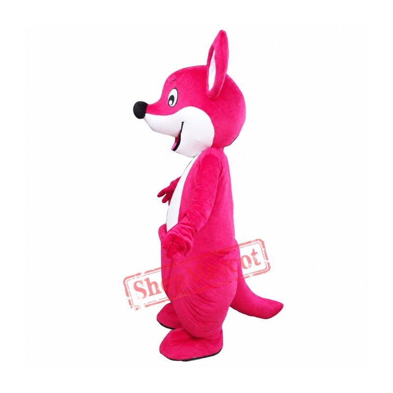 Red Happy Kangaroo Mascot Costume Red Happy Kangaroo Mascot Costume