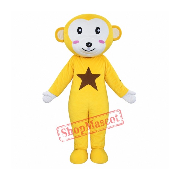 Yellow White Monkey Mascot Costume