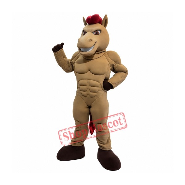 Brown Power Mustang Mascot Costume