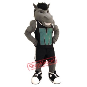 Grey Power Mustang Mascot Costume
