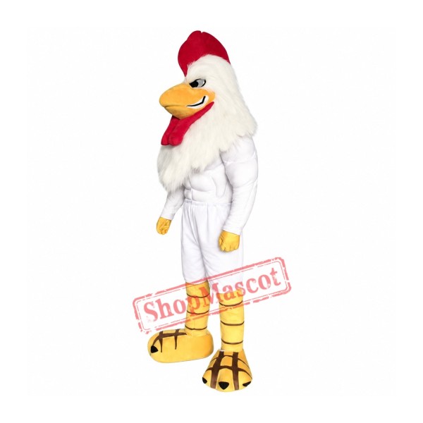 Power White Rooster Mascot Costume