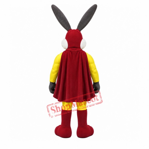 Superhero Rabbit Mascot Costume Superhero Rabbit Mascot Costume