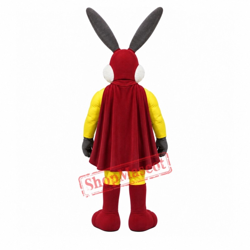 Superhero Rabbit Mascot Costume Superhero Rabbit Mascot Costume