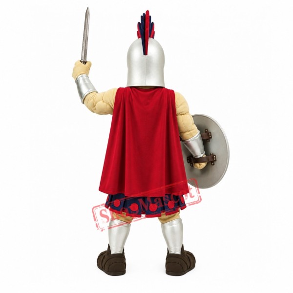 Silver Spartan Titan Trojan Mascot Costume Silver Spartan Titan Trojan Mascot Costume