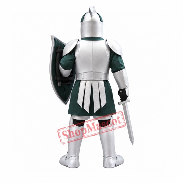 Silver Green Spartan Titan Trojan Mascot Costume Silver Green Spartan Titan Trojan Mascot Costume