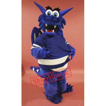 Blue Happy Dragon Mascot Costume