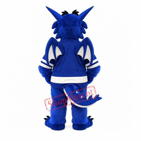 Blue Happy Dragon Mascot Costume Blue Happy Dragon Mascot Costume