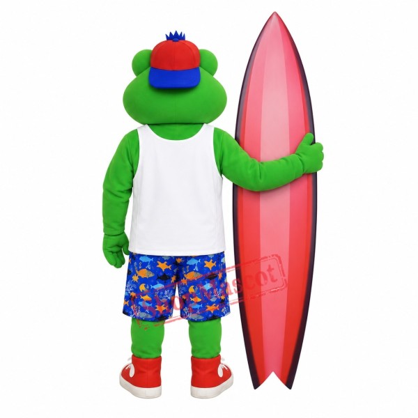 Surfer Frog Mascot Costume Surfer Frog Mascot Costume