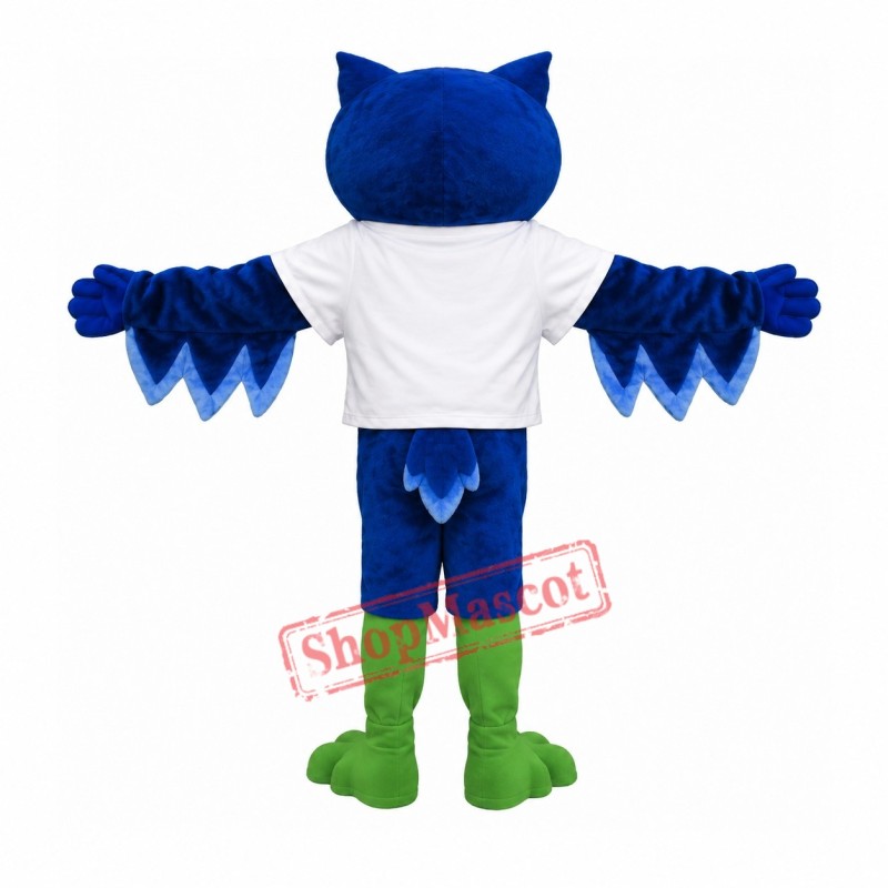 Cute Blue Owl Mascot Costume Cute Blue Owl Mascot Costume
