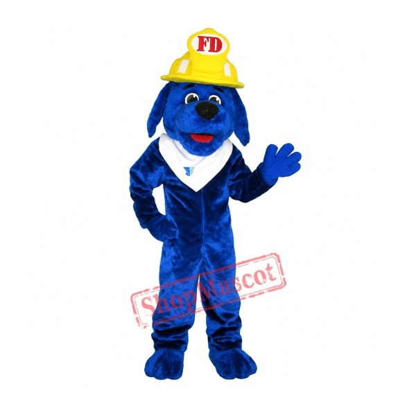 Blue Fire Dog Mascot Costume