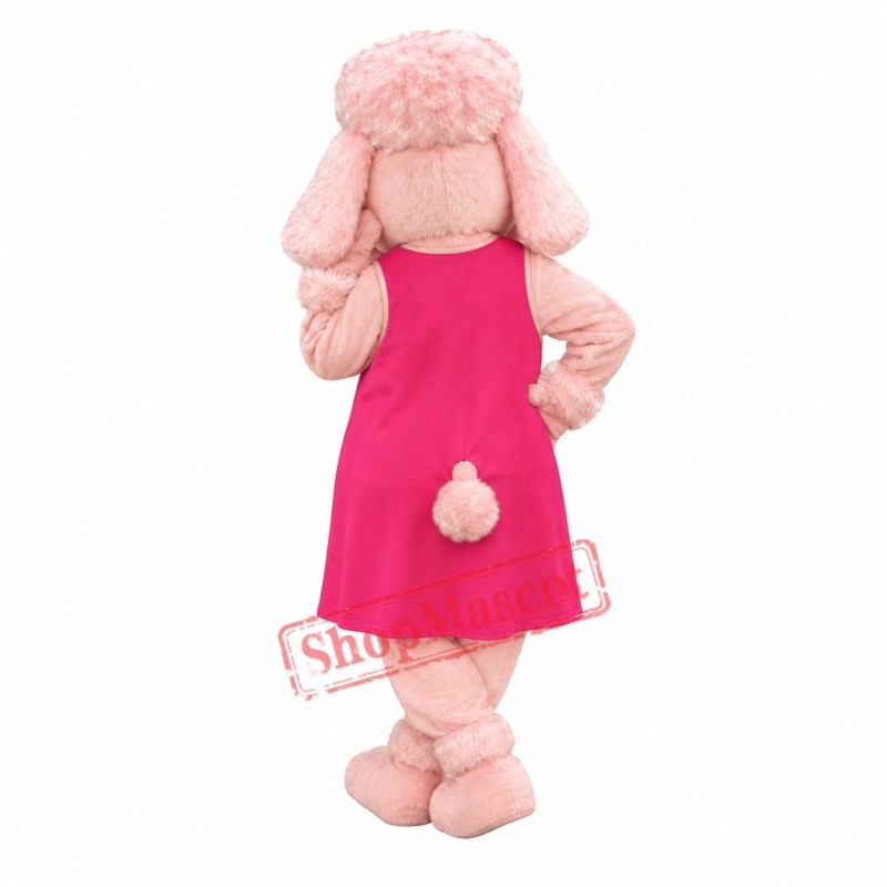 Pink Dog Mascot Costume Pink Dog Mascot Costume