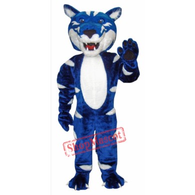 Blue& White Wild Cat Mascot Costume