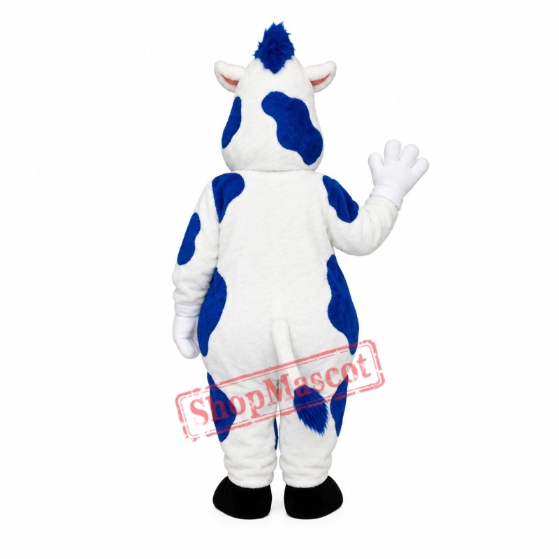 Blue & White Cow Mascot Costume Blue & White Cow Mascot Costume