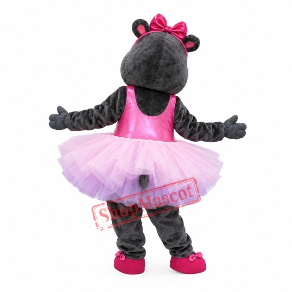 Ballerina Hippo Mascot Costume Ballerina Hippo Mascot Costume