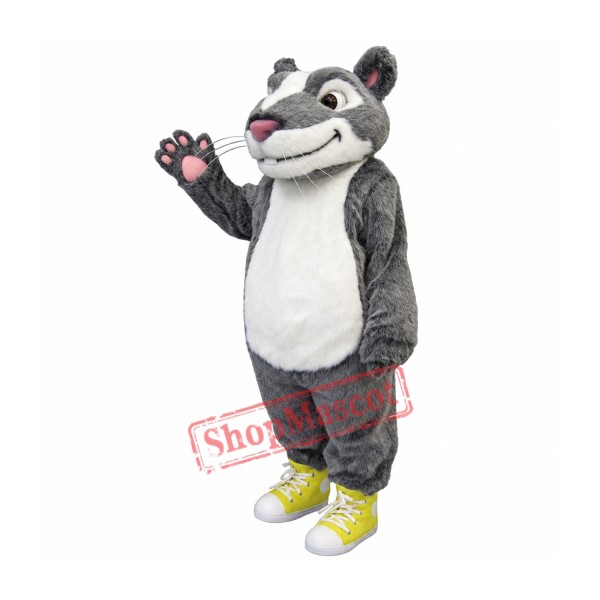 Grey White Hamster Mascot Costume