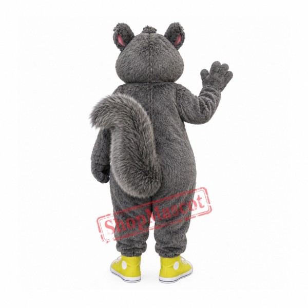 Grey White Hamster Mascot Costume Grey White Hamster Mascot Costume