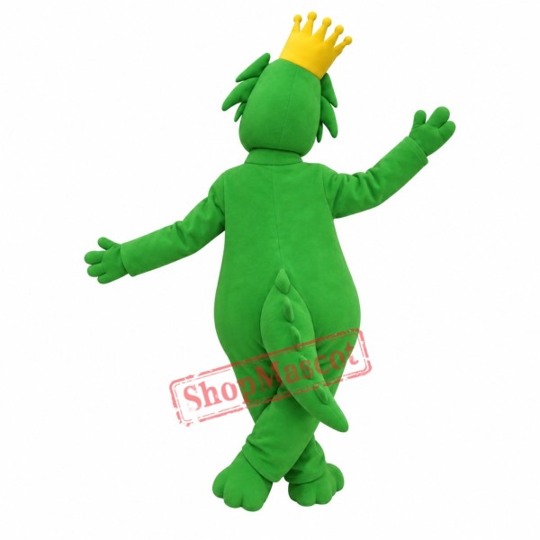 King Green Dragon Mascot Costume King Green Dragon Mascot Costume