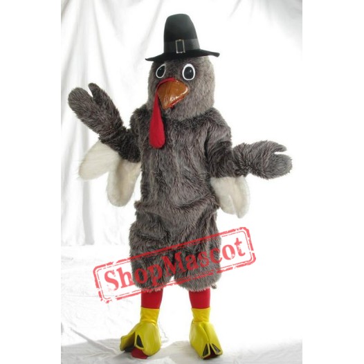 Grey Turkey Mascot Costume