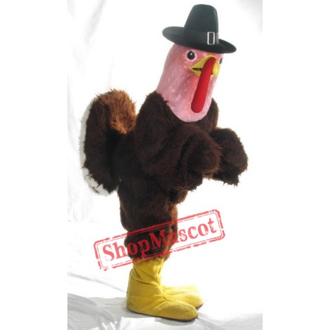Pink Head Turkey Mascot Costume
