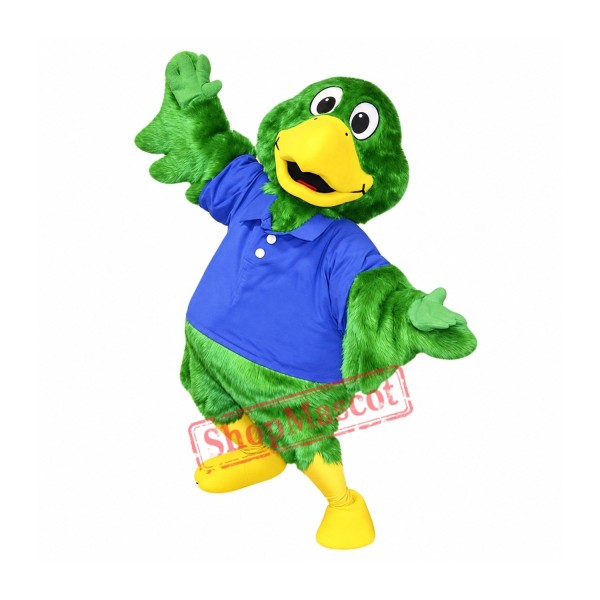 Green Parrot Mascot Costume Green Parrot Mascot Costume
